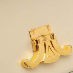 Celine Beige Calfskin Triomphe Shiny  Claude Shoulder Bag