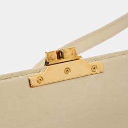 Celine Beige Calfskin Triomphe Shiny  Claude Shoulder Bag