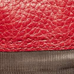 Celine Red Logo Embossed Leather Continental Flap Wallet