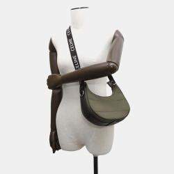 Celine Khaki Nylon Quilted Leather Ava Medium Shoulder Bag 