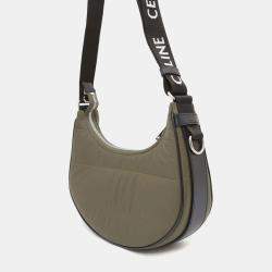 Celine Khaki Nylon Quilted Leather Ava Medium Shoulder Bag 