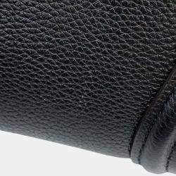 Pre Owned Celine Black Drummed Calf Leather Nano Luggage Tote Bag