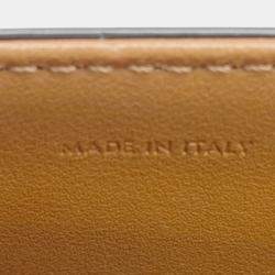 Pre Owned Celine Tan Brown Canvas Leather Teen Triomphe Crossbody Bag