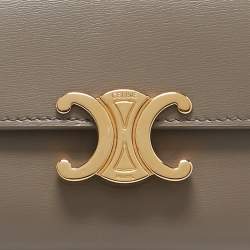 Celine Taupe Leather Triomphe Card Case