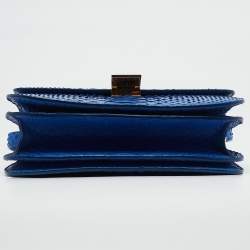 Celine Blue Python Medium Classic Box Shoulder Bag