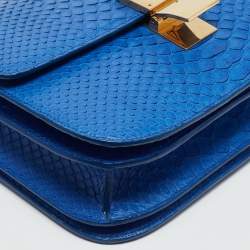 Celine Blue Python Medium Classic Box Shoulder Bag