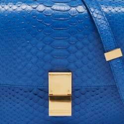 Celine Blue Python Medium Classic Box Shoulder Bag