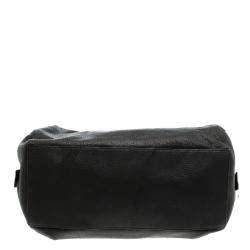 Pre Owned Celine Black Pebbled Leather Triple Zip Satchel