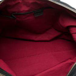 Pre Owned Celine Black Pebbled Leather Triple Zip Satchel