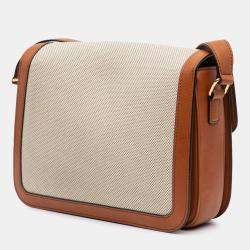 Celine Beige Teen Canvas Triomphe Crossbody