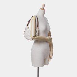 Celine Beige Triomphe Coated Canvas Ava Shoulder Bag