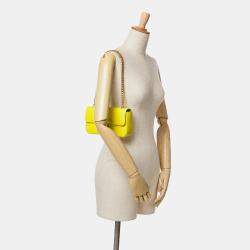 Celine Yellow Triomphe Calfskin Cuir Chain Shoulder Bag
