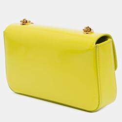 Celine Yellow Triomphe Calfskin Cuir Chain Shoulder Bag