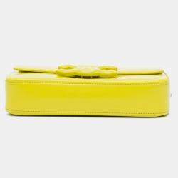 Celine Yellow Triomphe Calfskin Cuir Chain Shoulder Bag