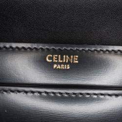 Celine Black Triomphe Calfskin Cuir Chain Shoulder Bag