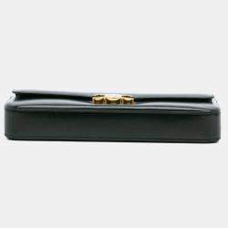Celine Black Triomphe Calfskin Cuir Chain Shoulder Bag