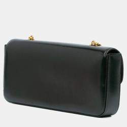 Celine Black Triomphe Calfskin Cuir Chain Shoulder Bag