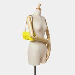 Celine Yellow Triomphe Calfskin Cuir Chain Shoulder Bag