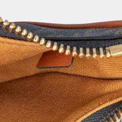 Celine Brown Mini Triomphe Coated Canvas Ava Shoulder Bag