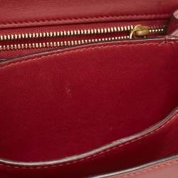 Celine Red Leather Small Classic Box Crossbody Bag