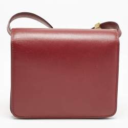 Celine Red Leather Small Classic Box Crossbody Bag