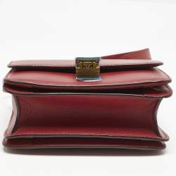 Celine Red Leather Small Classic Box Crossbody Bag