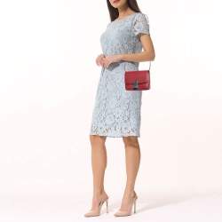Celine Red Leather Small Classic Box Crossbody Bag