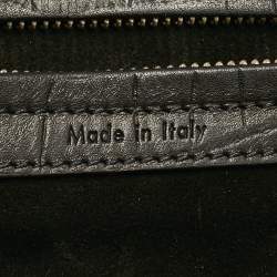 Pre Owned Celine Black Croc Embossed Leather Medium Phantom Luggage Tote