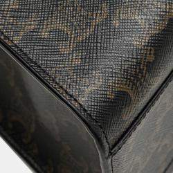 Celine Black Medium Triomphe Coated Canvas Cabas Horizontal Tote