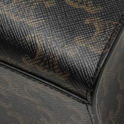 Celine Black Medium Triomphe Coated Canvas Cabas Horizontal Tote