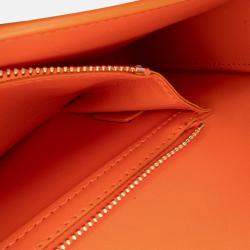 Celine Orange Triomphe Calfskin Cuir Chain Shoulder Bag