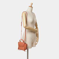 Celine Orange Pico Grained Calfskin Belt Bag