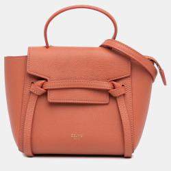 Celine Orange Pico Grained Calfskin Belt Bag