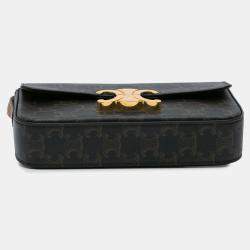Celine Brown Triomphe Coated Canvas Claude Shoulder Bag