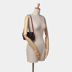 Celine Brown Triomphe Coated Canvas Claude Shoulder Bag