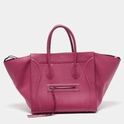 Celine Fuchsia Leather Medium Phantom Luggage Tote
