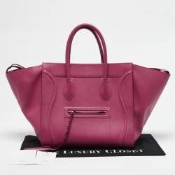 Celine Fuchsia Leather Medium Phantom Luggage Tote