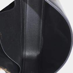 Pre Owned Celine Black Shiny Calfskin Triomphe Shoulder bag
