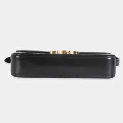 Pre Owned Celine Black Shiny Calfskin Triomphe Shoulder bag