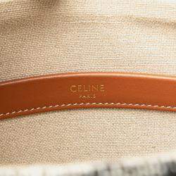 Celine Beige/Brown Small Canvas Cabas Thais Satchel