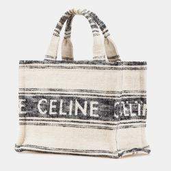 Celine Beige/Brown Small Canvas Cabas Thais Satchel