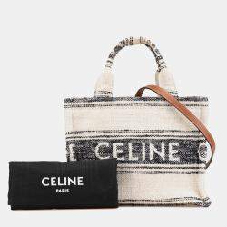 Celine Beige/Brown Small Canvas Cabas Thais Satchel