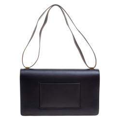 Pre Owned Celine Navy Blue/Yellow Leather Medium Case Bag