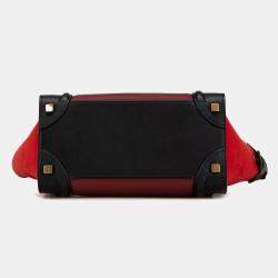 Celine Red Tricolor Calfskin MicroLuggage Tote
