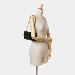 Celine Black Shiny Calfskin Claude Chain Shoulder Bag