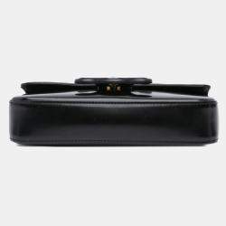 Celine Black Shiny Calfskin Claude Chain Shoulder Bag