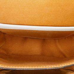 Celine Brown White Medium Triomphe Coated Canvas Folco Crossbody