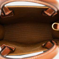 Celine Brown Mini Triomphe Coated Canvas Vertical Cabas Satchel