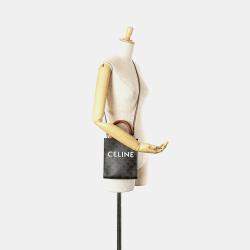 Celine Brown Mini Triomphe Coated Canvas Vertical Cabas Satchel