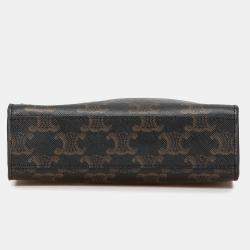 Celine Brown Mini Triomphe Coated Canvas Vertical Cabas Satchel